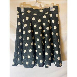 Jessy B‎ Rockabilly Vibes Gray Polka Dot Skirt Womens Retro Large Stretch Mini